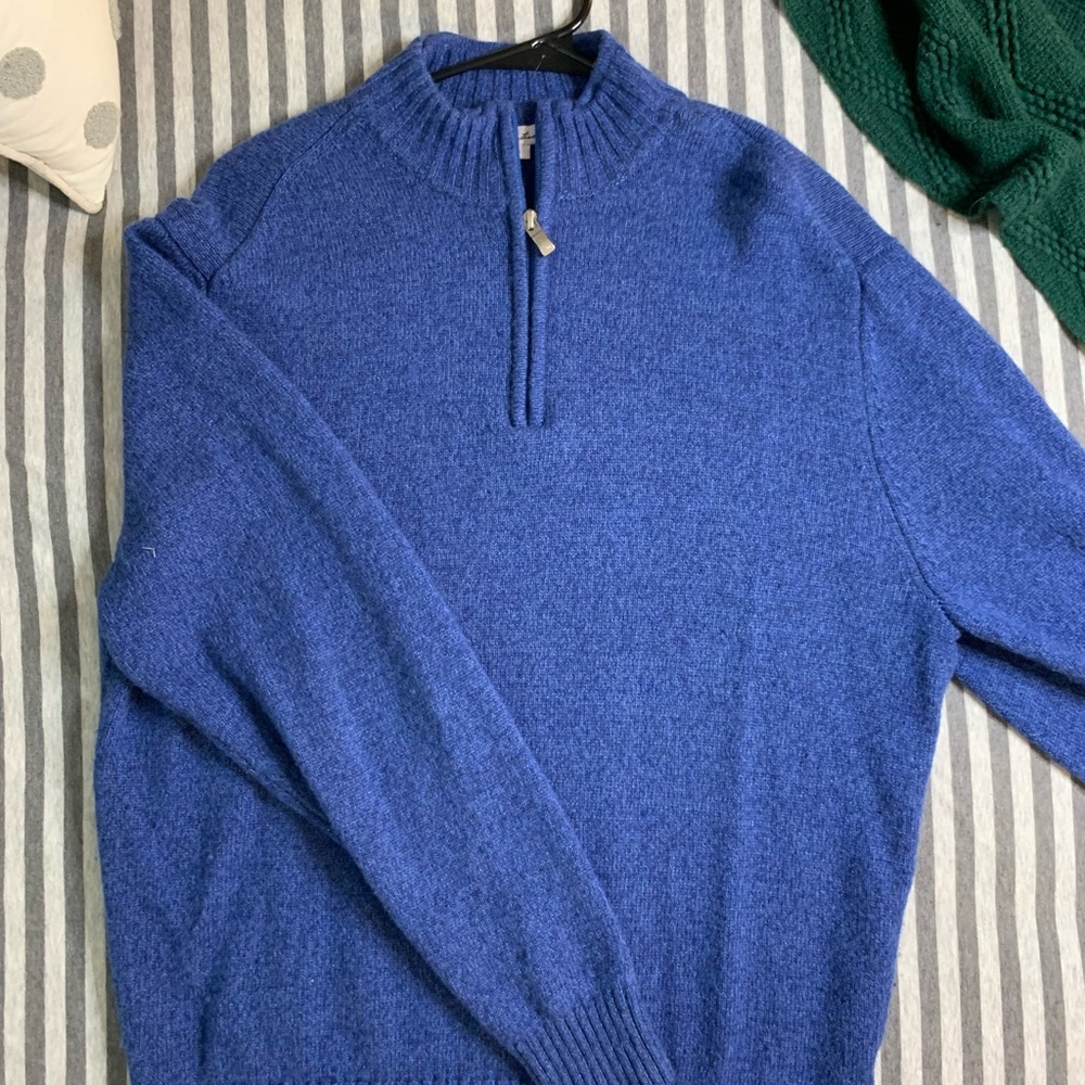 Medium Blue Half Zip Sweater